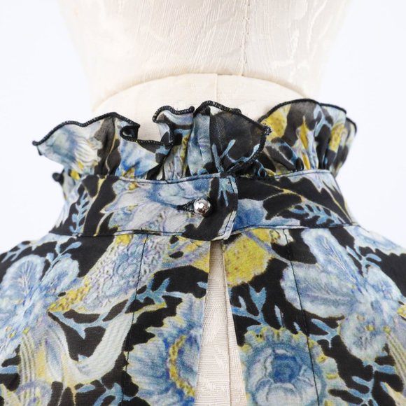 Robert Rodriguez 2 Silk Cotton Print Ruffle Dress - Picture 7 of 14